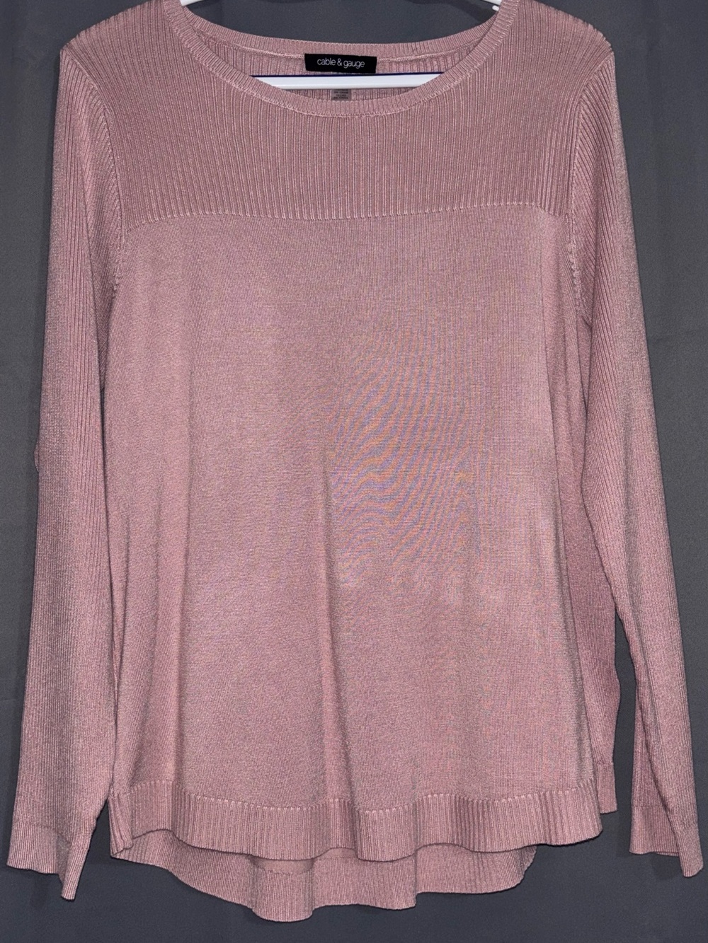 Cable & Gauge Dusty Rose Scoop Neck Knit Sweater